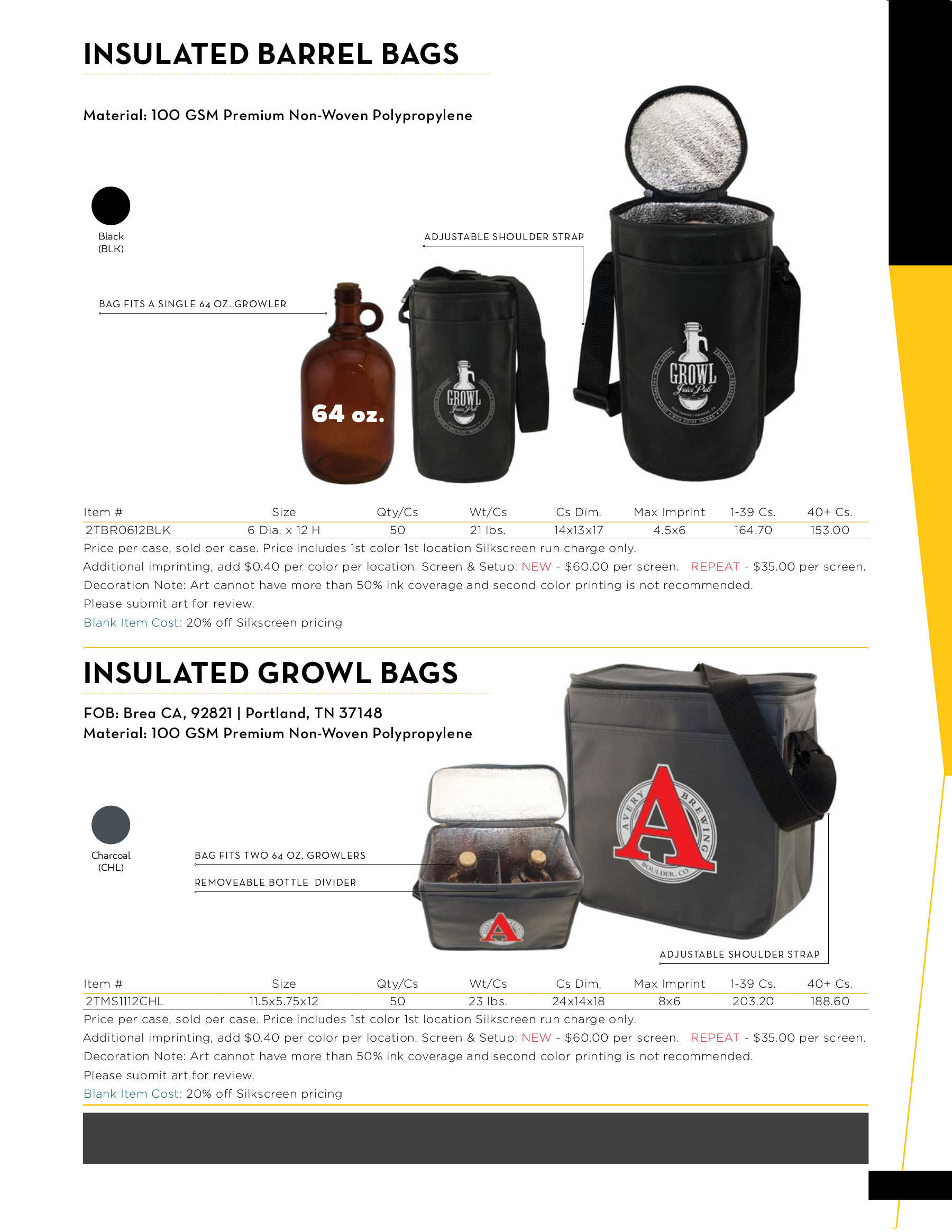 Insulated Barrel and Growl Bags