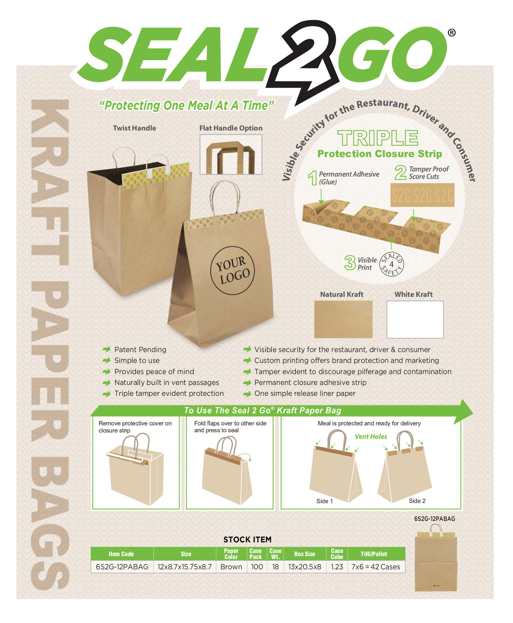 Paper Tamper Evident TO-GO-Bags